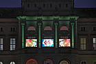 LED-Video-Triptychon an der Museumsfassade (Fotos: Volker Griener, SMNK)