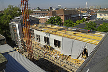 Ende April 2014 ist der Rohbau des 1. OG, das neue Sonderausstellungsräume beinhalten wird, fast fertig.